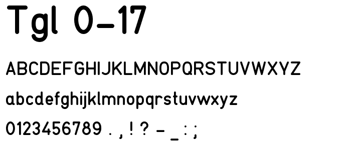 TGL 0-17 font